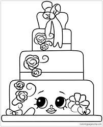 Some of them look more like a wedding cake since they're a whole lot taller. Wendy Wedding Cake Shopkins Coloring Pages Shopkins Coloring Pages Coloring Pages For Kids And Adults