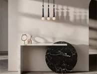 Table console de couloir minimaliste en travertin italien ...
