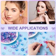 Amazon.com: CustomyLife 100Pcs Cherry Blossom Acrylic Flower Beads, Blue  Violet Mini Flower Charm Wedding Prom Halloween Christmas Hawaii Decoration  for Jewelry Making