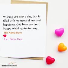 Your coworker's wedding is this weekend, and someone starts to pass around a card in a manila folder for everyone to sign. Simple Wedding Anniversary Card With Couple Names