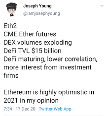 This particular analyst is also quite positive about the future price of ethereum. 2021 Will Be Eth Year Ethtrader