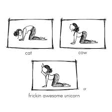 Image Result For Cat Cow Unicorn Yoga Funny Yoga Poster Dog Yoga