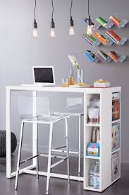 14 Stylish Solutions To Small Space Living Refinery29 High Dining Table Decorating Small Spaces Metal Bookshelf