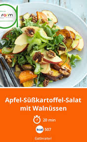 Apfel Susskartoffel Salat Mit Walnussen Rezept Susskartoffel Salat Vegetarische Hauptgerichte Salate Rezepte Gesund
