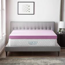 This memory foam mattress topper from memory foam solutions is very firm thanks to its 5 pounds per cubic foot. Lucid Comfort Collection 4 Inch Lavender And Aloe Infused Memory Foam Topper Queen Hdlu40qq30vt The Home Depot