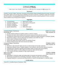 best computer repair technician resume