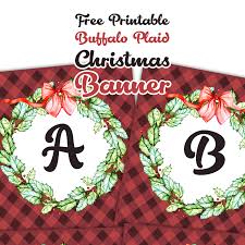 Free printable free printable letter crafts. Free Printable Buffalo Plaid Christmas Banner The Cottage Market