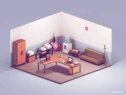 3d Room Assets Low Poly Diorama Retro Low Poly Room 3d Room 3d Room Design