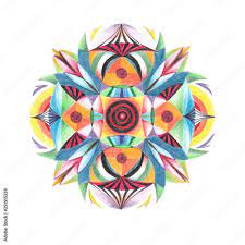 Bunte Vignette  Mandala Zielscheibe, Illustration von Kathrin Schwertner,  Freisteller  freigestellt Stock Illustration | Adobe Stock