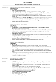 Production Assembler Resume Samples Velvet Jobs