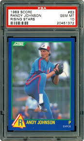 Randy johnson 1989 score rising star # 63: 1989 Score Rising Stars Randy Johnson Rising Stars Psa Cardfacts