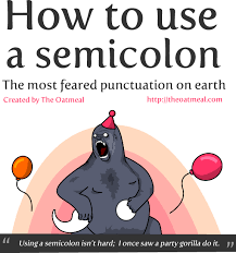 Inman updates his site with original comics, quizzes, and occasional articles. How To Use A Semicolon The Oatmeal