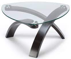 The abstract glass top coffee table is both ethereal and practical: Belfort Select Allure Cocktail Table With Glass Top And Bent Wood Legs Belfort Furniture Cocktail Coffee Tables