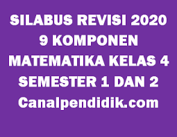 Demikianlah silabus mata pelajaran matematika kelas 4 sd/mi semester 1 dan 2 kurikulum 2013 revisi terbaru yang dapat kami bagikan, semoga bermanfaat. Download Silabus Matematika 9 Komponen 9 Kolom Kelas 4 Canalpendidik