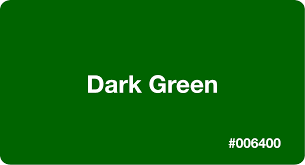 All types of green colors have a unique name. Dark Green Hex Code 006400