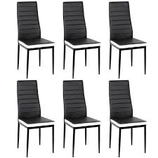 Indispensable et incontournable la chaise allie fonctionnalité et esthétisme. Lot De 6 Chaise De Salle A Manger Haut Dossier Confortable Noir Blanc Achat Vente Chaise Cdiscount