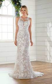 Graphic Lace Wedding Dress With Illusion High Neckline Essense Of Australia Wedding Dresses Discontinued Essense Of Australia Wedding Dresses Graphic Lace Wedding Dress Wedding Dresses