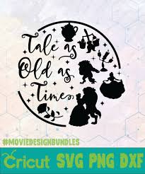 Download Round Set Beauty And The Beast Tale As Old As Time Disney Logo Svg Png Dxf Movie Design Bundles
