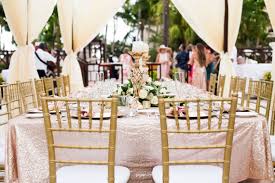 Reception Table Setup Rose Gold Tablecloth Gold Tiffany Chairs Imperial Gazebo With Cha Rose Gold Table Cloth White Rose Centerpieces Chandelier Centerpiece