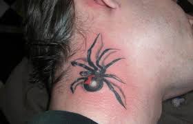 One comment on 3d black widow spider neck tattoo. New School Spider Tattoo By Shogun Tats