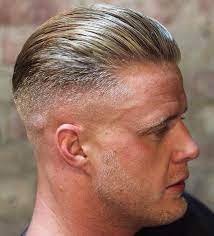Slicked Back Men S Hairstyle Military Haircut Undercut Hairstyles Slicked Back Hair