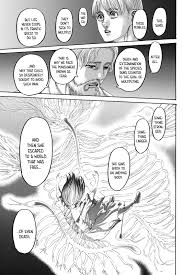 Shingeki No Kyojin Chapter 137 Titans are typically several stories tall, seem to have no intelligence, devour human beings and, worst of all, seem to do it for the pleasure rather than as a food source. shingeki no kyojin chapter 137
