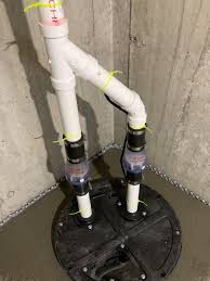 A submersible sump pump is designed to work in a pit called a sump basin, located below your basement floor's surface. Sump Pump Installation And Battery Backup Sump Pump System Install Wet Basement Waterproofing Sump Pump Installation Sump Pump Sump Pump Drainage
