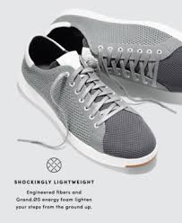 Allover knit sport oxford upper. Cole Haan Men S Grandpro Tennis Stitch Lite Knit Lace Up Sneakers In Magnet White Modesens