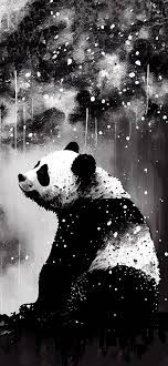 Sad Panda Black & White Wallpaper - Panda Aesthetic Wallpapers