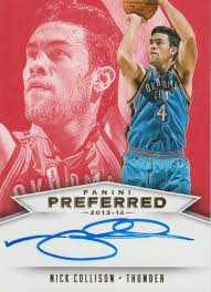 Nick Collison 2014 Panini Preferred autograph auto card 565 /99