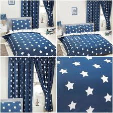 With the lowest prices online, cheap shipping rates and local collection options, you can make an even bigger saving. Navy Blue White Stars Curtains Duvet Cover Fitted Sheet Wallpaper Ebay