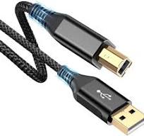 sweguard Printer Cable 10ft, USB-A to USB-B Cable, High Speed Nylon Braided  Scanner Printer Cord for HP Canon Dell Epson Brother Lexmark Xerox Samsung  ...