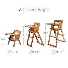amazon com elenker wood baby high chair with tray 3 gear adjustable height foldable feeding baby highc baby chairs diy kids wooden chair chair design wooden