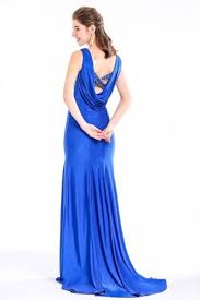 La longueur de la robe est de 72 cm. Robe De Ceremonie Bleu Electrique Moulante Dos Encolure Drapee Robespourmariage Fr