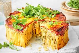 Cheesy Pumpkin Bacon And Pasta Pie Recipe Pasta Pie Cheesy Pasta Bacon