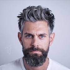 This salt and pepper mane is cut in uniform layers with the length left long enough to be swept back for a slick and smooth look and feel. Pin On Mens Hairstyles