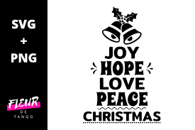 Download Joy Hope Love Peace Christmas Graphic By Fleur De Tango Creative Fabrica PSD Mockup Templates