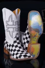 Black And White Cowboy Boots Mens Tin Haul Men S Gorilla World And Check Cowboy Boots Cowboy Boots Boots Boots Men