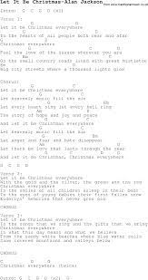 Christmas Carol Song Lyrics With Chords For Let It Be Christmas Alan Jackson Alan Jackson Lyrics Mandolin Songs Christmas Carols Songs