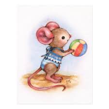 Beach Time Cute Mouse Art Postcard Zazzle Com In 2021 Cute Mouse Cute Illustration Cute Drawings