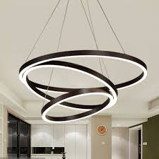 Fluorescent lamp on the modern ceiling, architexture detail. Brown Hoop Chandelier Contemporary 5 Ring Acrylic Led Ceiling Light Fixture In Warm Light Chandeli Led Ceiling Light Fixtures Led Ceiling Lights Ceiling Lights