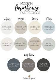 Bold, soothing, vintage, modern, beachy, elegant Modern Farmhouse Paint Colors Within The Grove Farmhouse Paint Colors Modern Farmhouse Paint Colors Farm House Colors