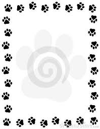 Black And White Paw Print Border Paw Prints Border Clip Art Borders Clip Art Prints