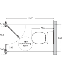 The minimum interior shower size is 30x30 inches or 900 square inches, in which a disc 30 inches in diameter must fit. Complying With Doc M