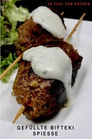 Gefullte Bifteki Spiesse Zu Faul Zum Kochen Bifteki Rezept Bifteki Gegrilltes Essen