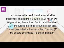 Tennis net height (at center): What Is The Height Of A Tennis Net Youtube