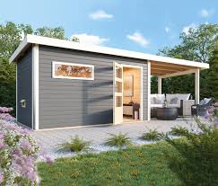 Karibu Saunahaus Logan Mit Fronteinstieg Inkl 9kw Bio Kombiofen Aussenmass Ca 396 X 231 Cm Online Bestellen Bei Tchibo 393594 Sadovye Domiki Domiki