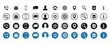 Business Card Icon Collection Contact Information Icons Set Web Icons Set Bundle Set Of Contact Us Icons Info V Business Card Icons Web Icons Vector Design