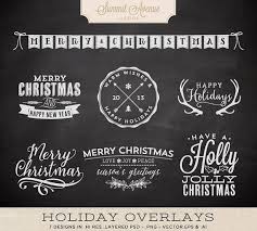 Digital Typography Holiday Overlays Bonus Chalkboard Etsy Typography Overlays Holiday Fonts