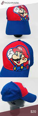 Super Mario Youth Baseball Hat Osfm Youth Baseball Hat Super Mario One Size Fits Most Hook And Loop Adjustable C Fashion Design Accessories Hats Clothes Design